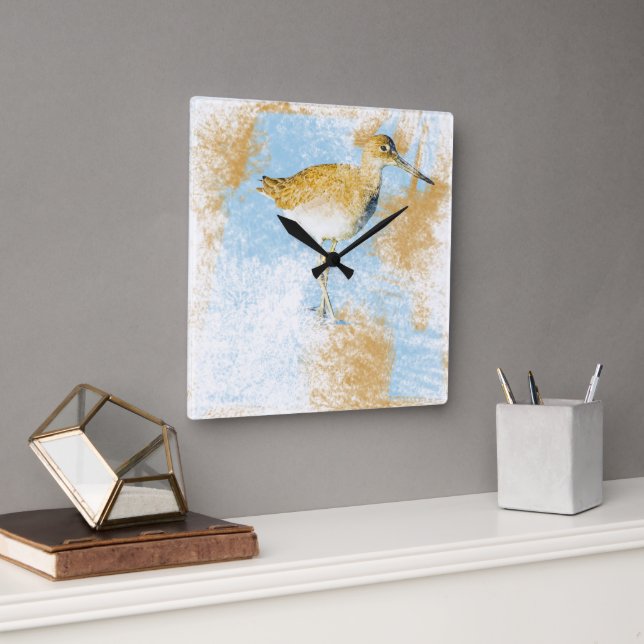 Horloge Carrée Belle peinture de Willet Beach (Bureau)