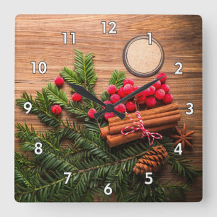 Horloge Carrée Belle scène de Noël