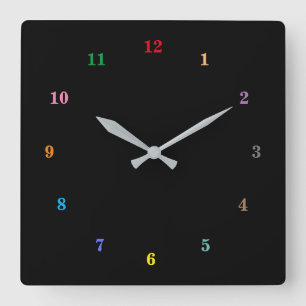 Horloge Carrée Belles couleurs - Personnalisables - Ajoutez vos c