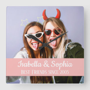 Horloge Carrée Best friends forever moderne BFF photo
