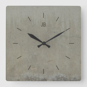 Horloge Carrée BÉTON étiquette DOUX   décoration industrielle