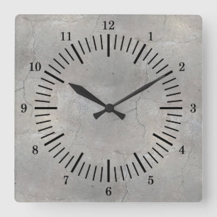 Horloge Carrée Béton simulé dans la vieille école