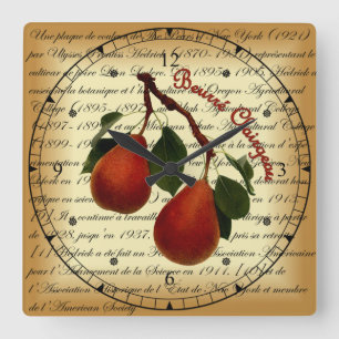 Horloge Carrée Beurré Clairgeau Pear ~ Ulysses Prentiss Hedrick ~