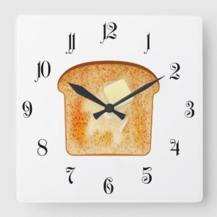 Horloge Carrée Beurre sur le pain grillé