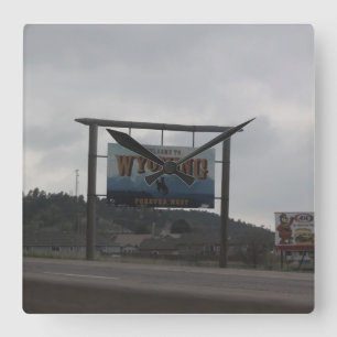 Horloge Carrée Bienvenue dans l'horloge du Wyoming