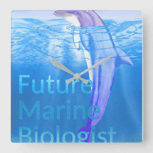 Horloge Carrée Biologiste marin futur
