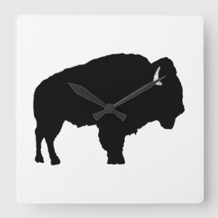 Horloge Carrée Bison américain