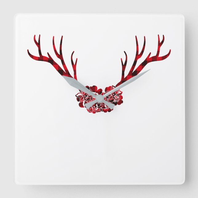 Horloge Carrée Bison des cerfs (Recto)