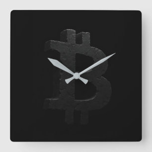 Horloge Carrée Bitcoin Black Rock ₿