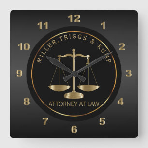 Horloge Carrée Black and Gold