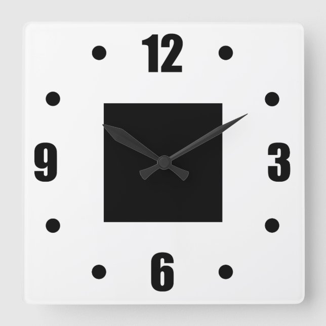 Horloge Carrée Black and White (Recto)