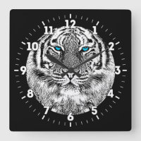 Black And White Blue Eyes Tiger Design on a a