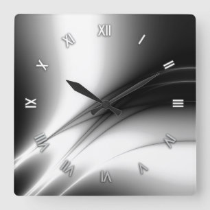 Horloge Carrée Black and White Estuary Wall