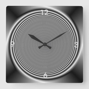 Horloge Carrée Black and White Swirl > Wall Clock