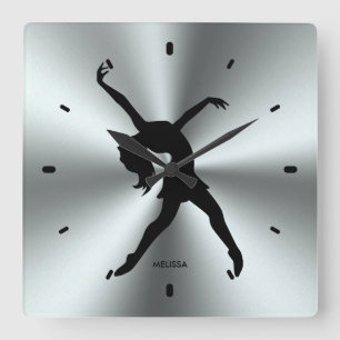 Horloge Carrée Black Dancer Silhouette