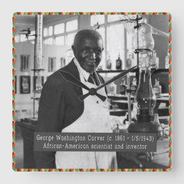 Horloge Carrée Black History Clock : George Washington Carver