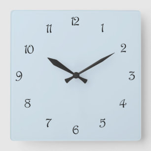 Horloge Carrée Black Script Numbers