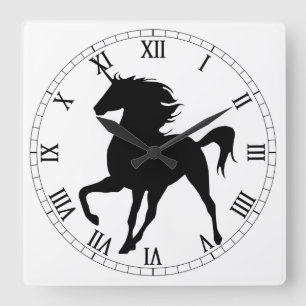 Horloge Carrée Black Unicorn Silhouette