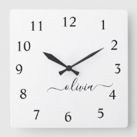 Black White Script monogram Girly