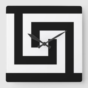Horloge Carrée Black White Timeless