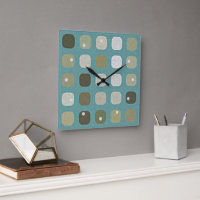 Blanc ivoire Beige Turquoise Bleu rond Carrés Moti