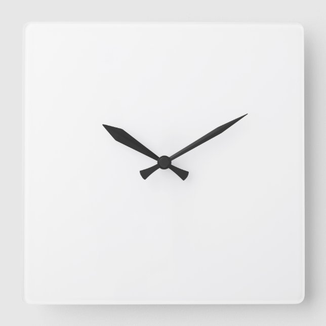 Horloge Carrée Blanc simple personnalisable (Recto)