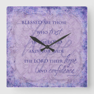 Horloge Carrée Blessed are Those Who a porté dans le Lord Clock