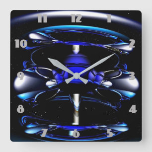 Horloge Carrée bleu