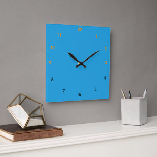Horloge Carrée Bleu Céruléen