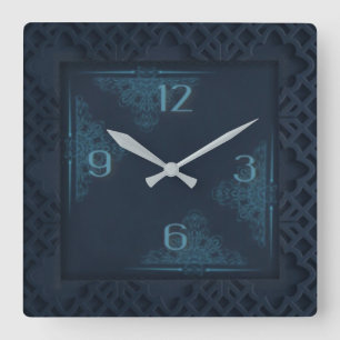 Horloge Carrée Bleu foncé