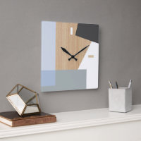 Blocs Modernes Art Motif Sur Faux Woodgrain