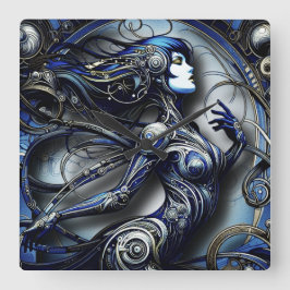 Horloge Carrée Blue Android Girl 1