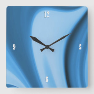 Horloge Carrée Blue Kitchen Swirls Four Digit Wall Clock