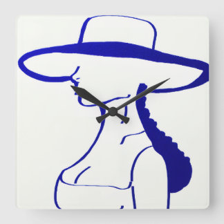 Horloge Carrée Blue Lady