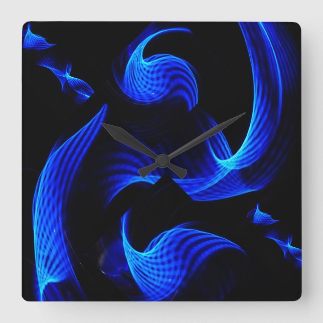 Horloge Carrée Blue Light Extravaganza Wall Clock (Recto)