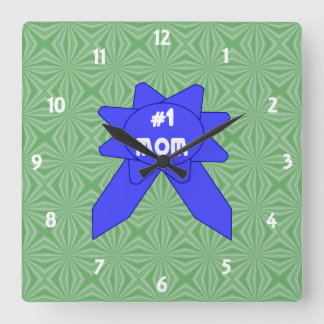 Horloge Carrée Blue Ribbon #1 Maman Changeable Textured Backgroun