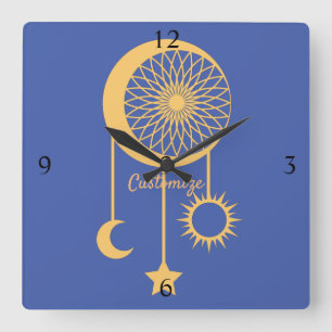 Horloge Carrée Bohemian Dream Catcher Thunder_Cove    