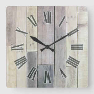Horloge Carrée Bois patiné