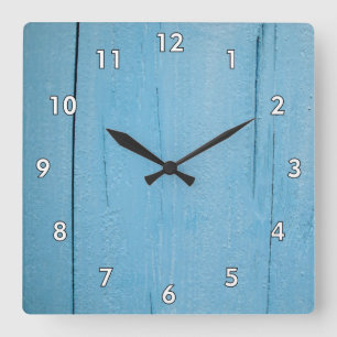 Horloge Carrée Bois peint bleu foncé