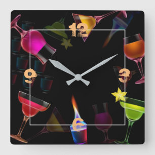 Horloge Carrée Boissons