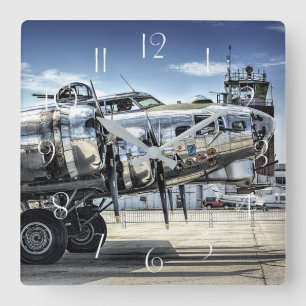 Horloge Carrée Bombardier 2ème guerre mondiale classique b-17