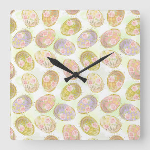 Horloge Carrée Bonbons de Pâques