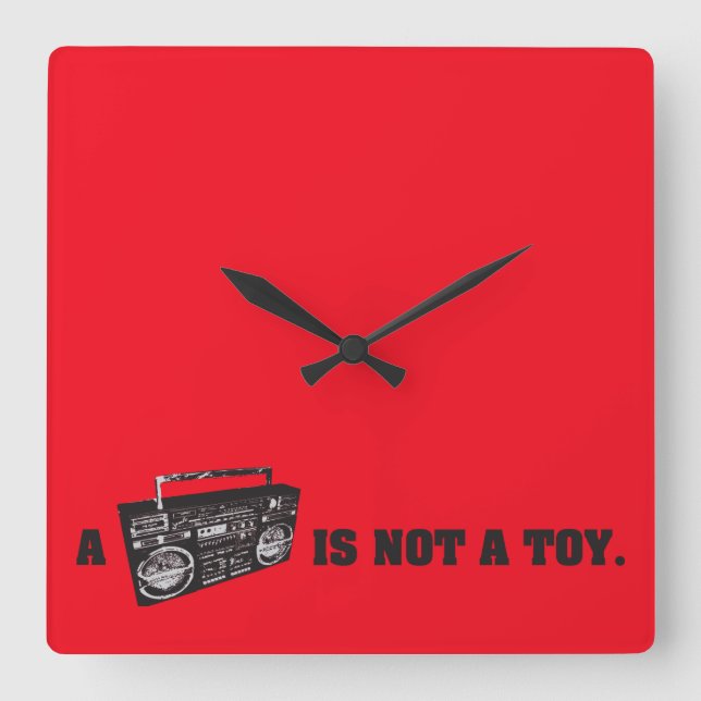 Horloge Carrée Boombox n'est pas un jouet (Recto)