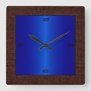 Horloge Carrée Border Blue Stainless