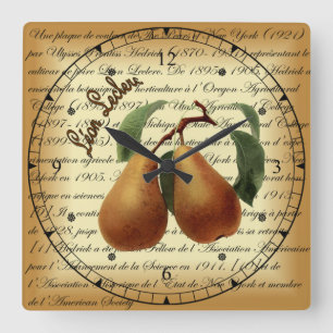 Horloge Carrée Bosc Pears~Léon Leclerc~Ulysses Prentiss Hedrick~