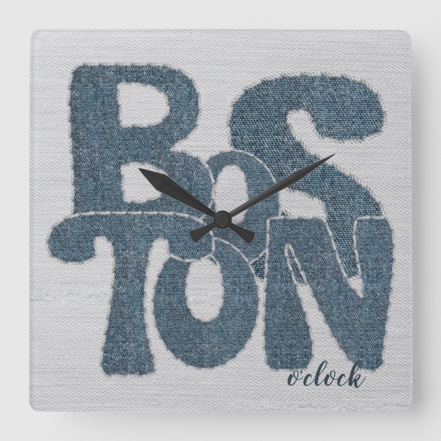Horloge Carrée Boston Denim Letter (Recto)