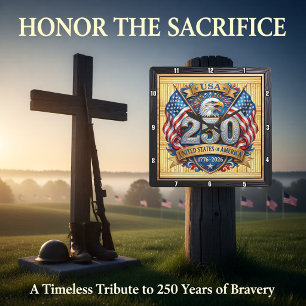 Horloge Carrée Bouclier de l'Aigle du 250e Anniversaire des États