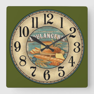 Horloge Carrée Boulangerie Pain