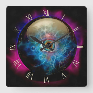 Horloge Carrée Boule de cristal avec oeil