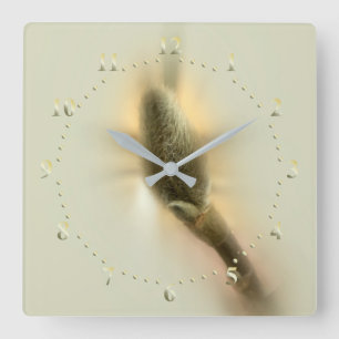 Horloge Carrée bourgeon de magnolia